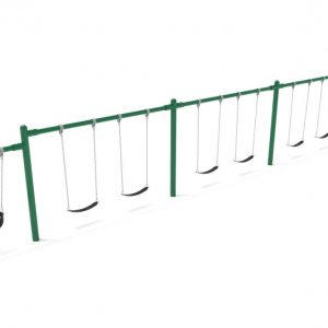 3 Bay 2 Cantilevers – Frame with Hangers, 3 Bay Belt Seat Package, 1 Bay Bucket Package