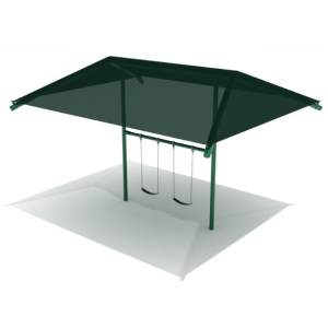 8 Feet Elite Single Post Swing With Shade – 1 Bay Frame Only w/ Hangers