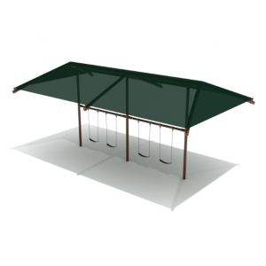 8 Feet Elite Single Post Swing With Shade – 2 Bays Frame Only w/ Hangers