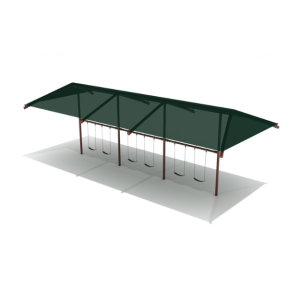 8 Feet Elite Single Post Swing With Shade – 3 Bays Frame Only w/ Hangers
