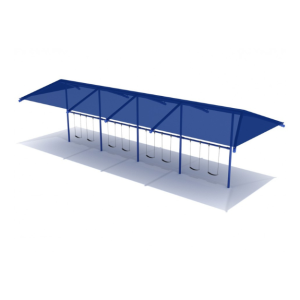 8 Feet Elite Single Post Swing With Shade – 4 Bays Frame Only w/ Hangers